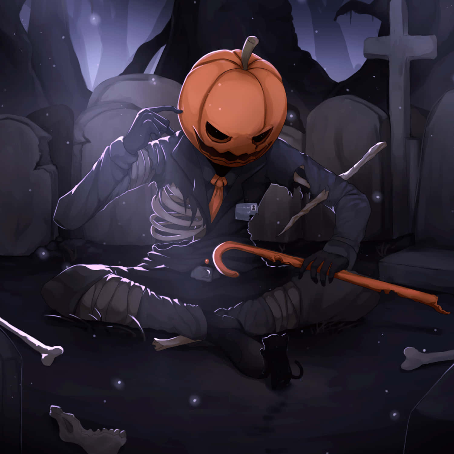 Halloween Pumpkin Man Anime Pfp Aesthetic Background
