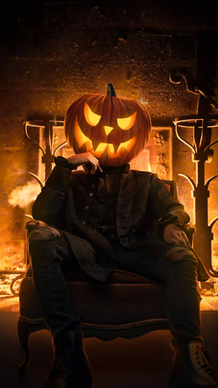 Halloween Pumpkin Man Background