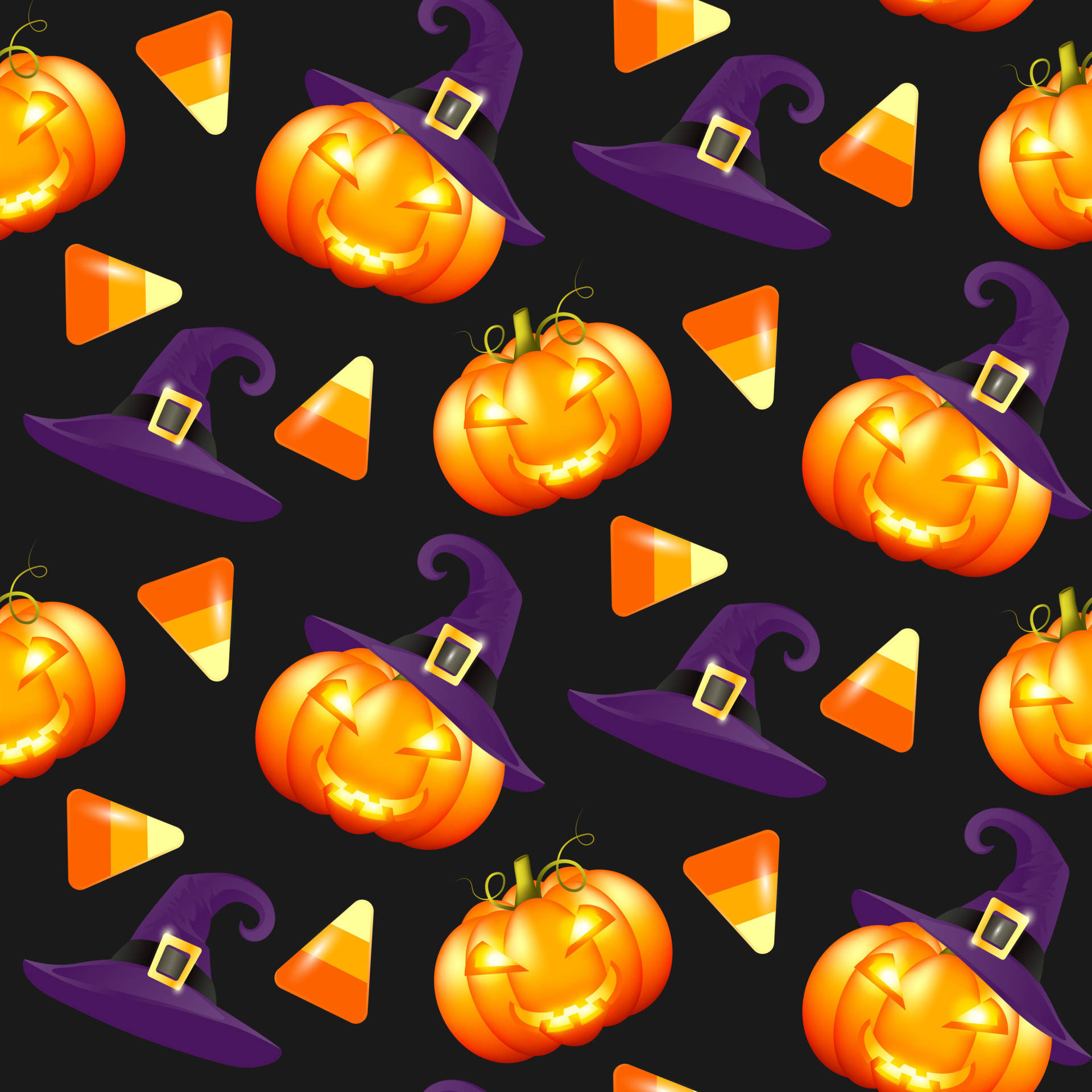 Halloween Pumpkin Witch Background