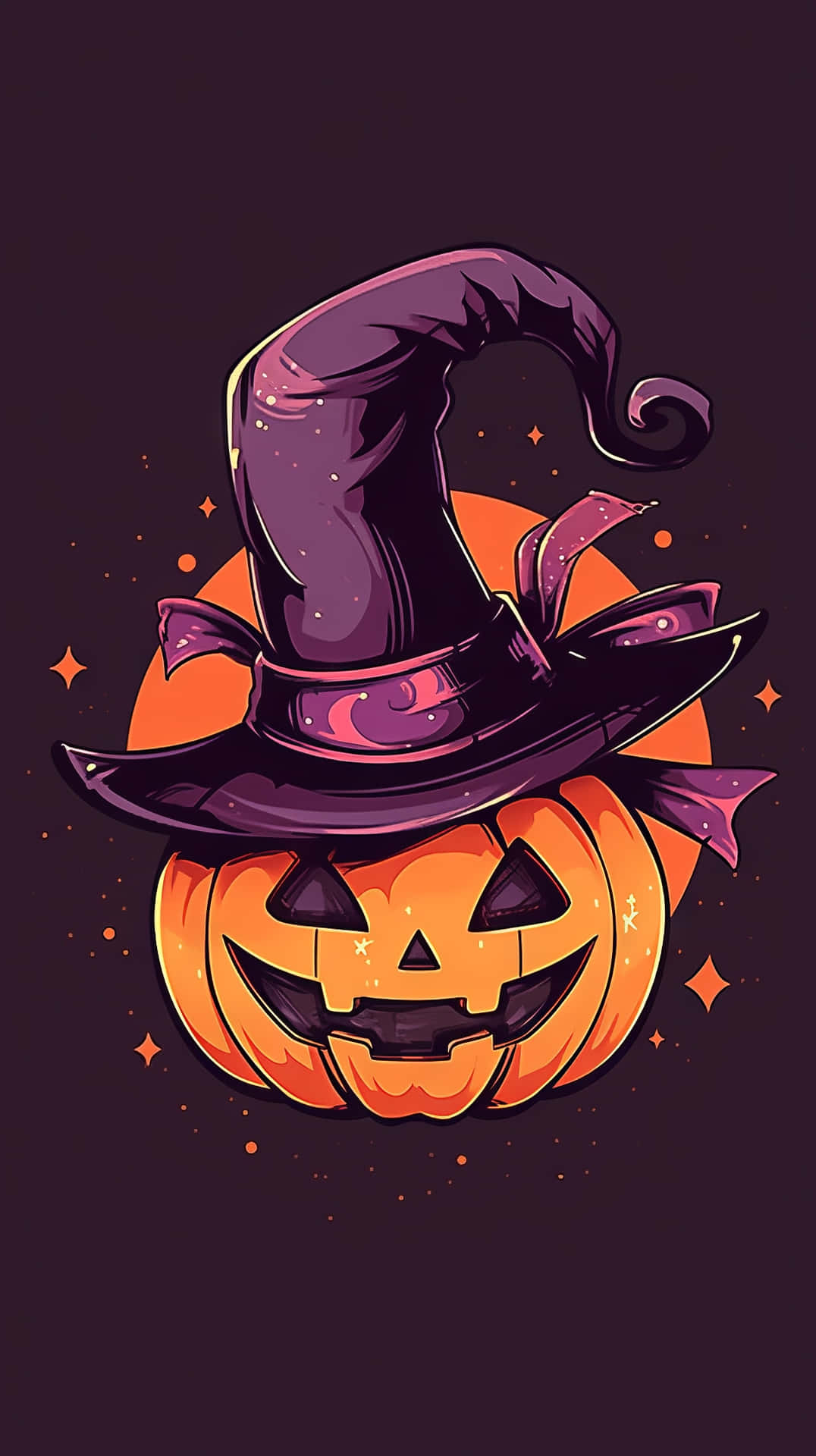 Halloween Pumpkin Witch Hat Illustration Background