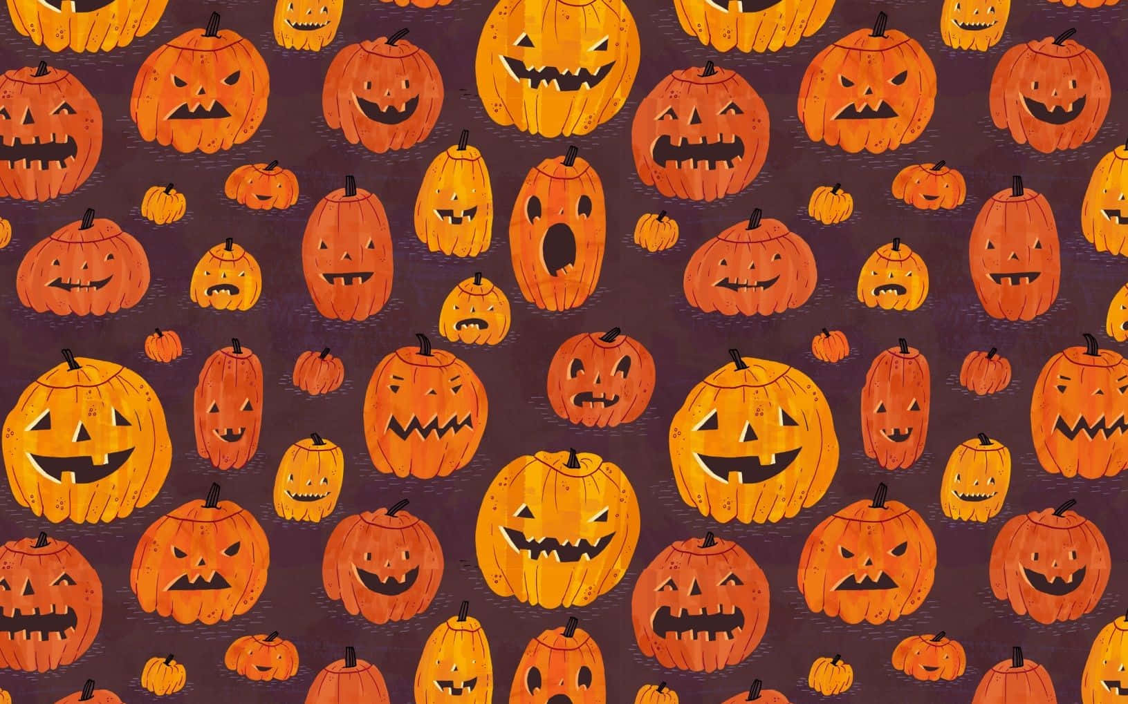 Halloween Pumpkins Pattern Background