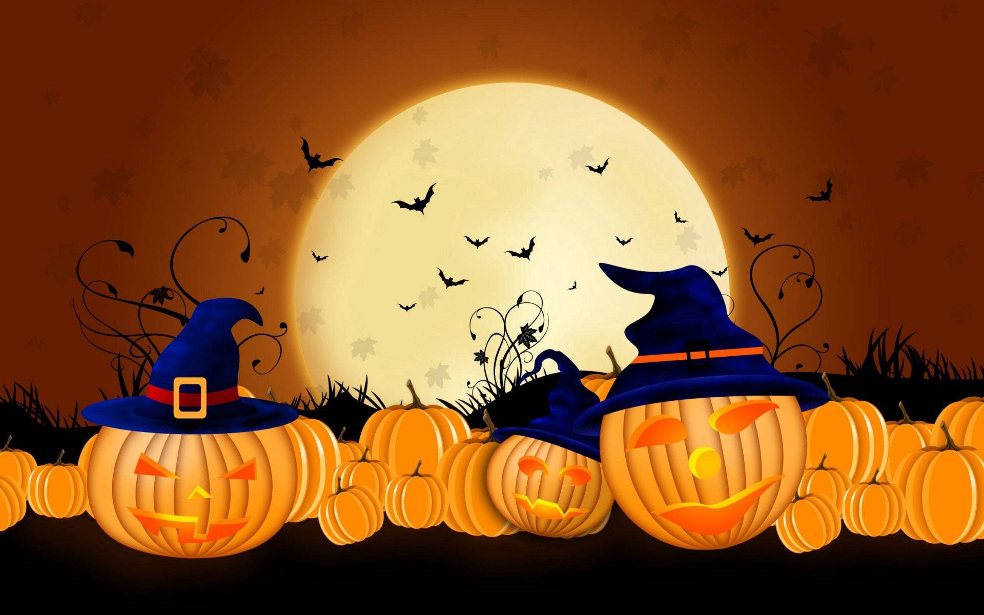 Halloween Pumpkins Vector Background