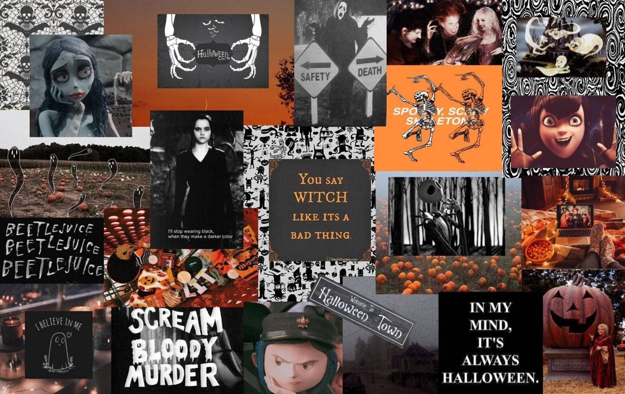Halloween Theme Aesthetic Collage Laptop