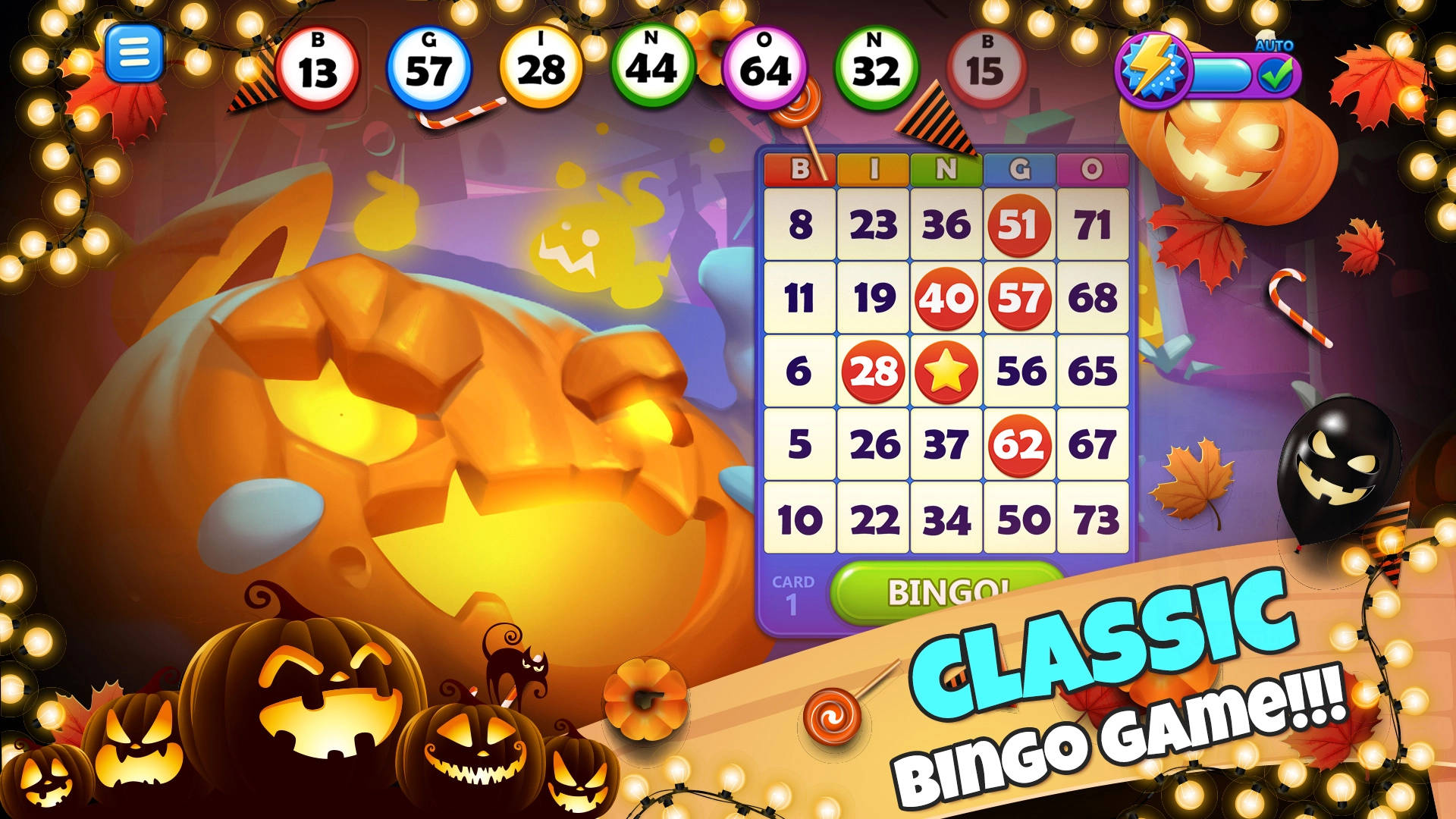 Halloween Theme Bingo Game Background