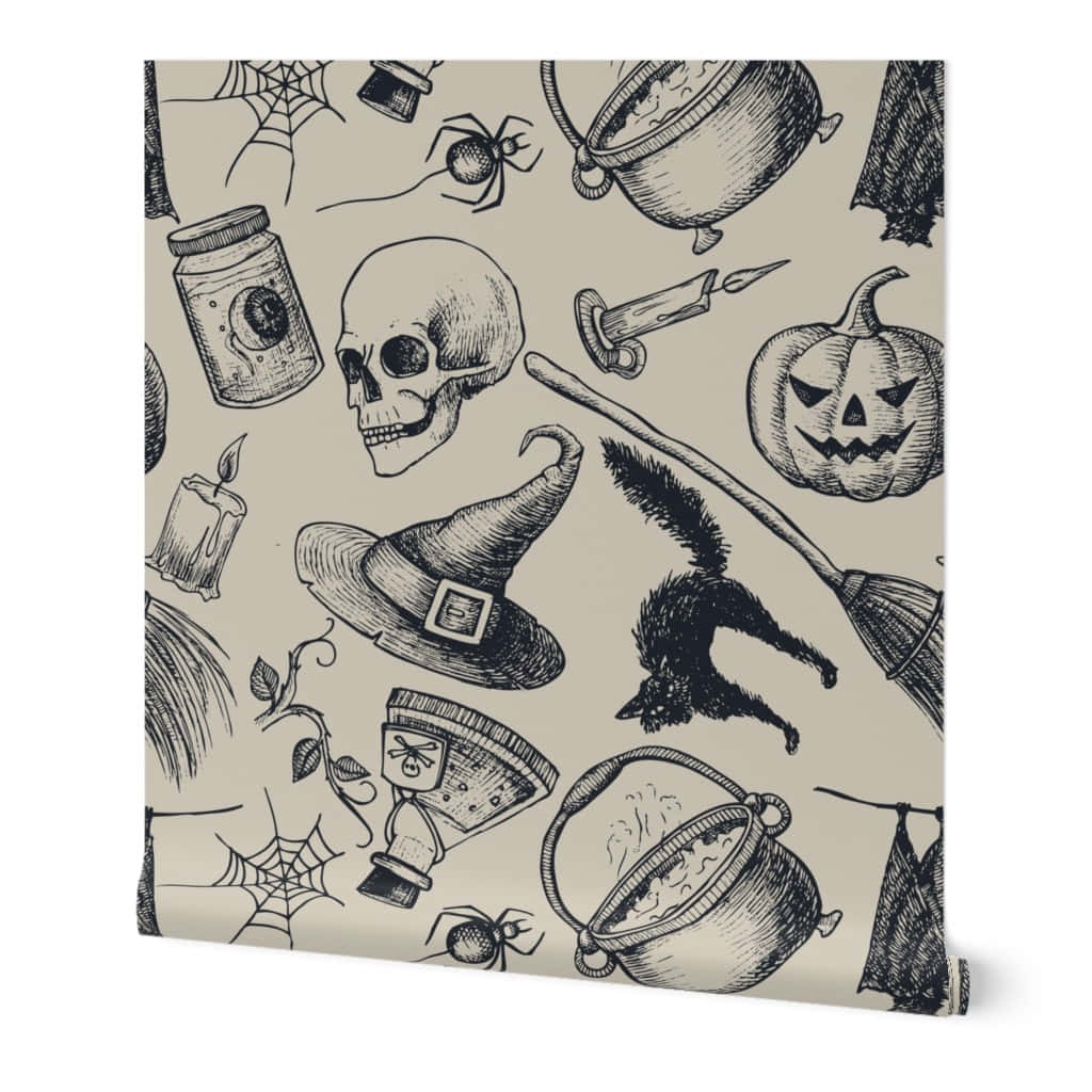 Halloween Themed Pattern Background