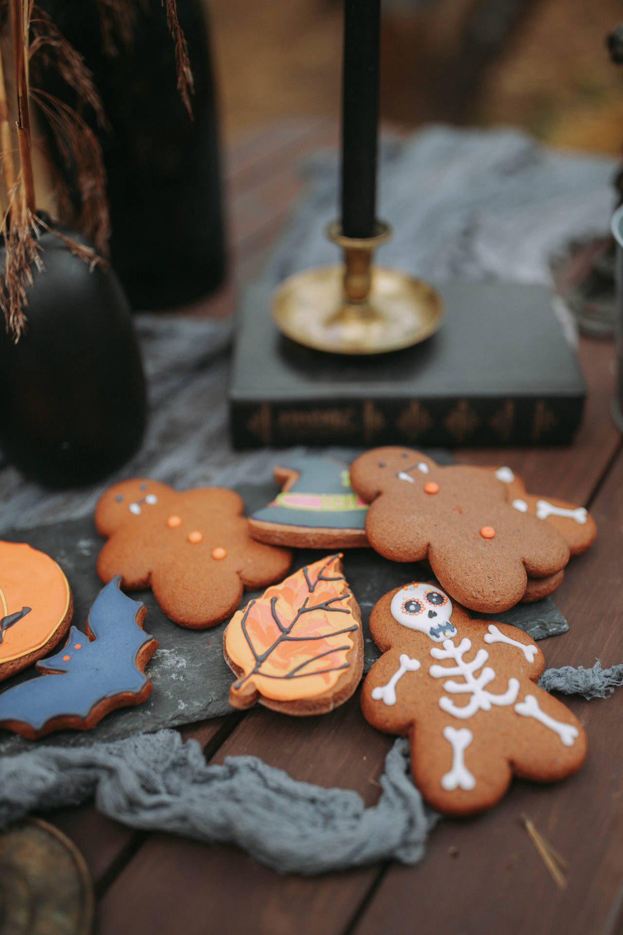 Halloween With Christmas Cookies Background