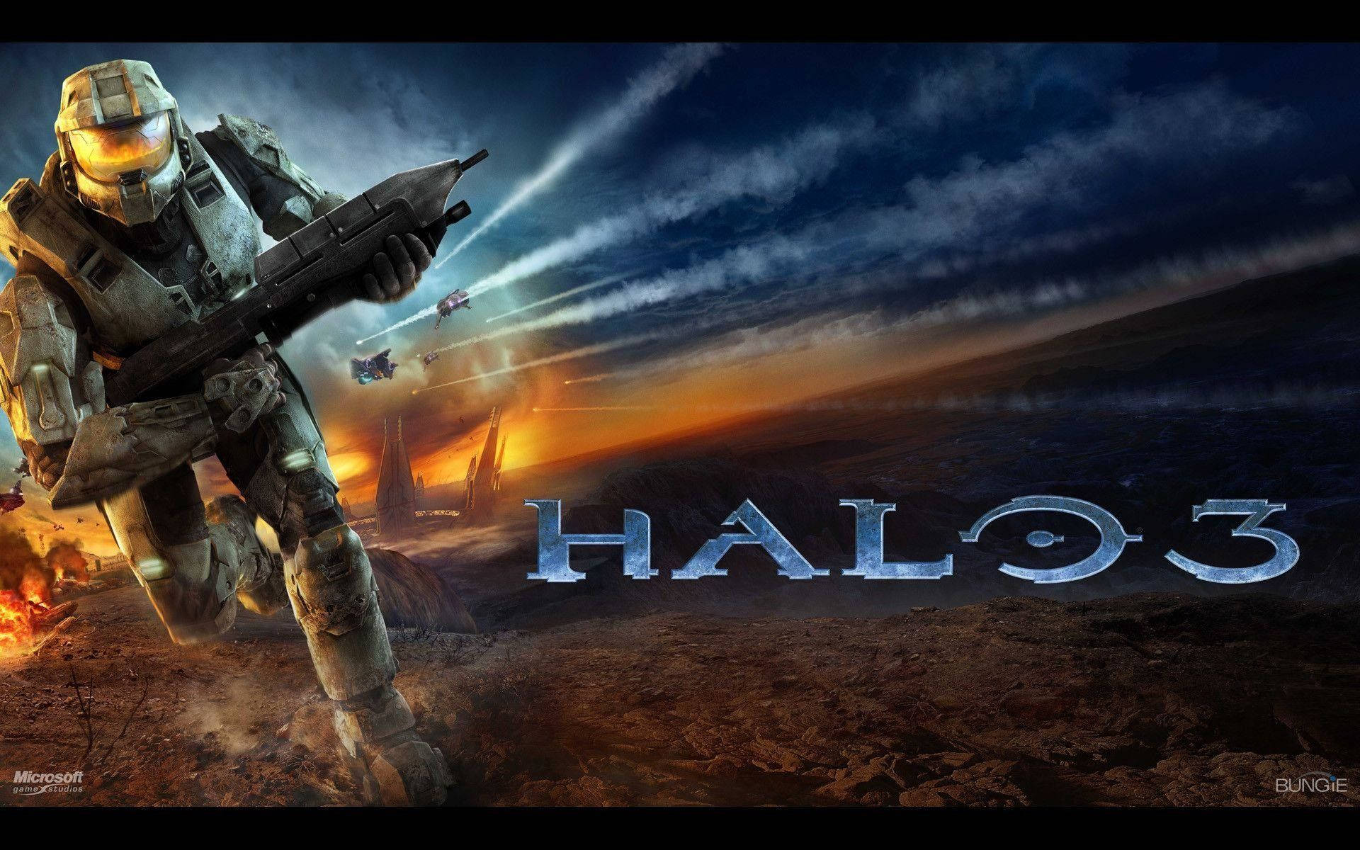 Halo 3 Running With Title Background