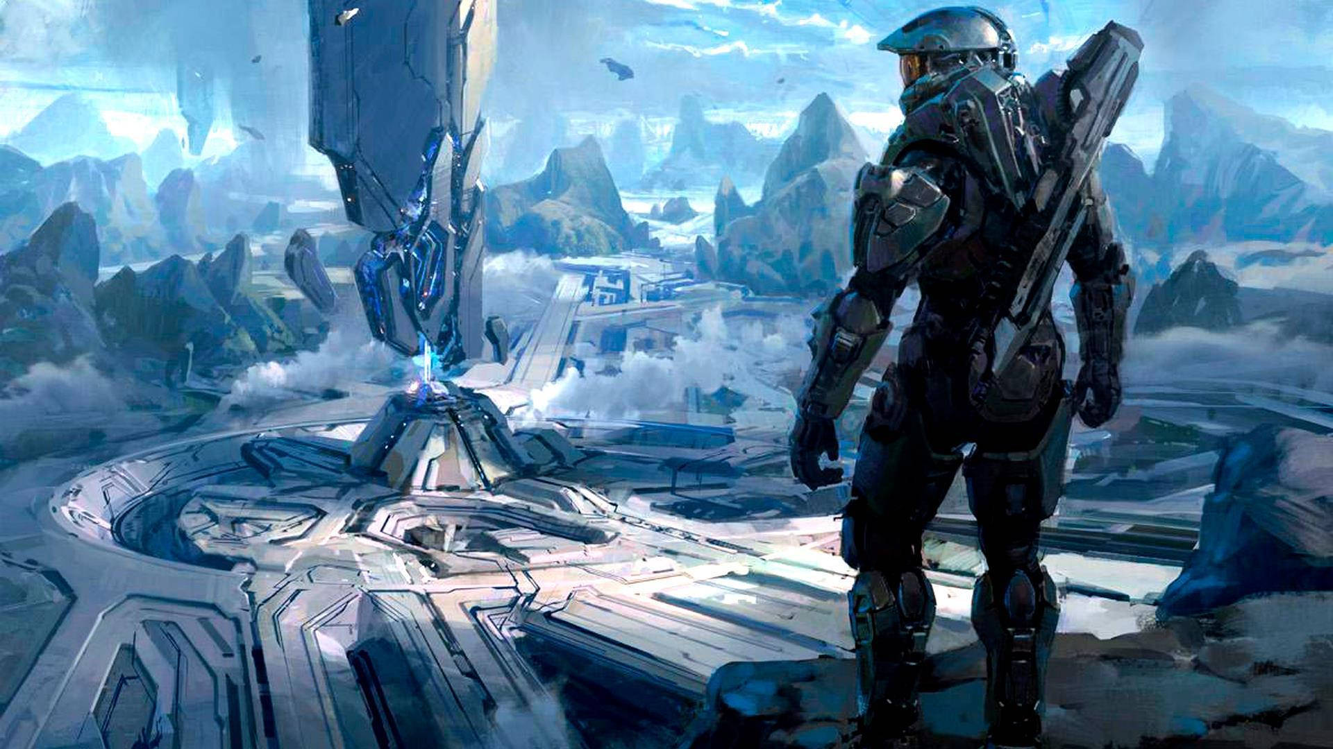 Halo 4 Futuristic City Background