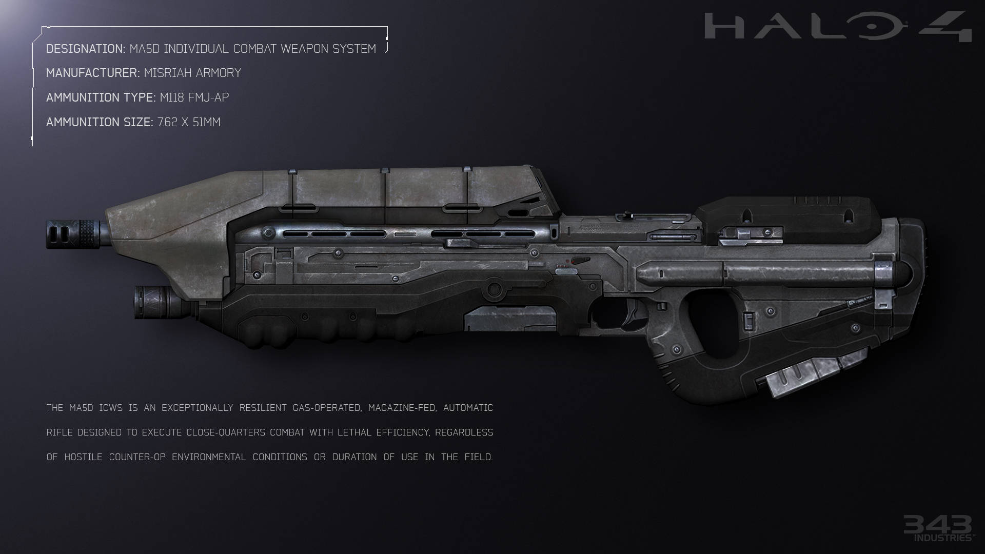 Halo 4 Unsc Assault Rifle Background