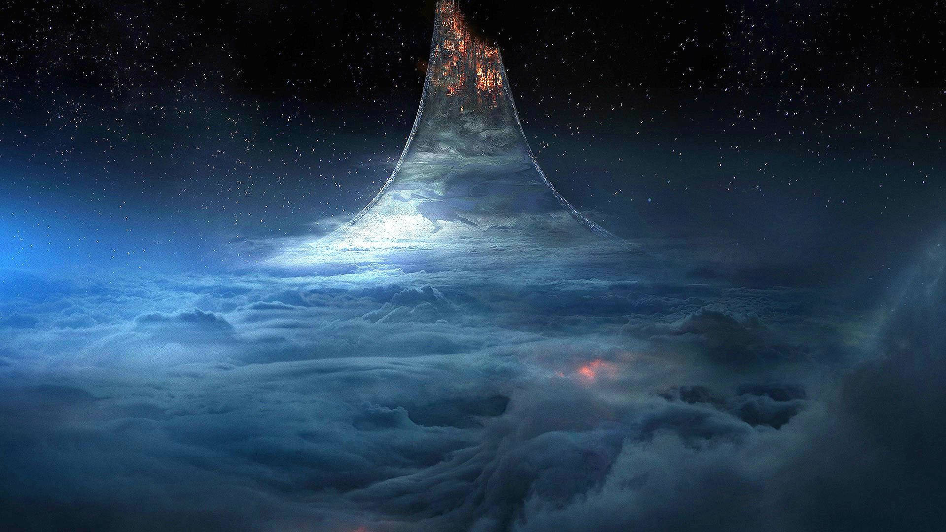 Halo Dark Clouds Background