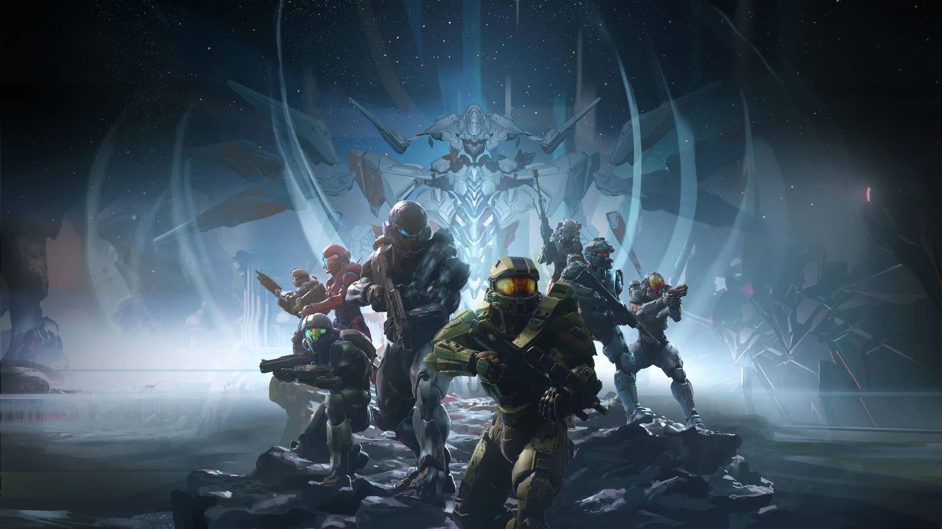 Halo Guardians And Master Chief Background