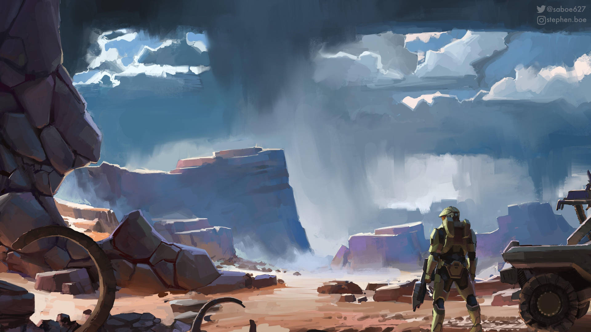 Halo Infinite Digital Illustration Background