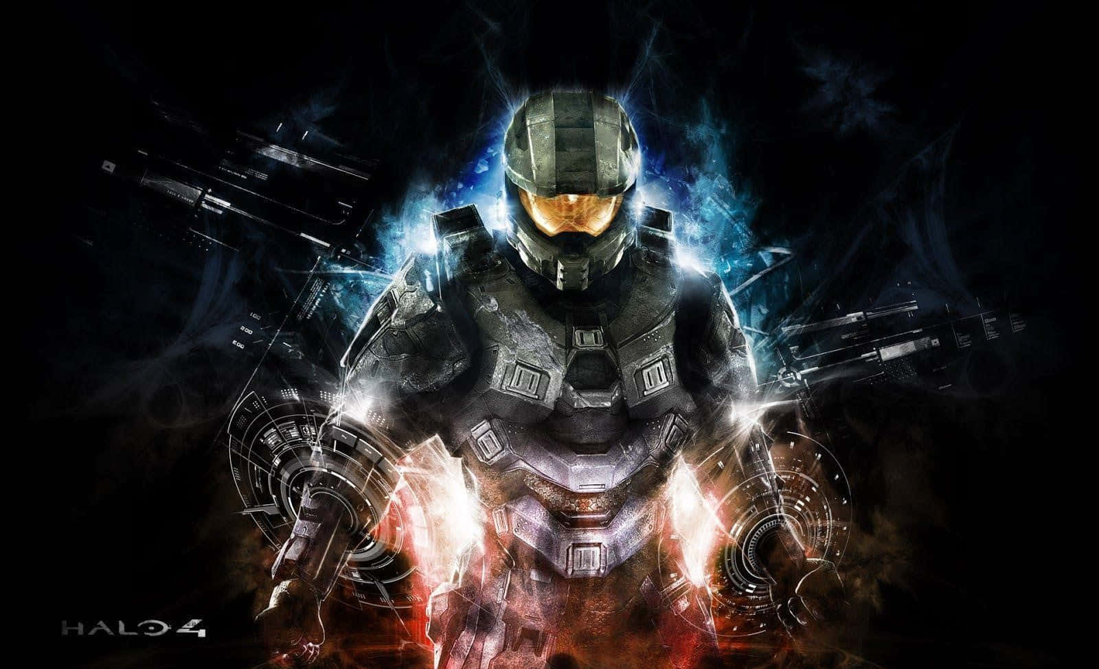Halo Master Chief Neon Light Background