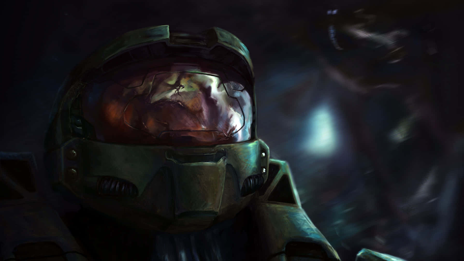 Halo Odst 4k With Trooper Looking Up Background