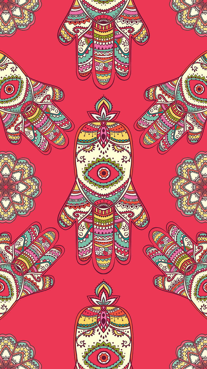 Hamsa Hand Symbol Of Protection And Good Fortune Background