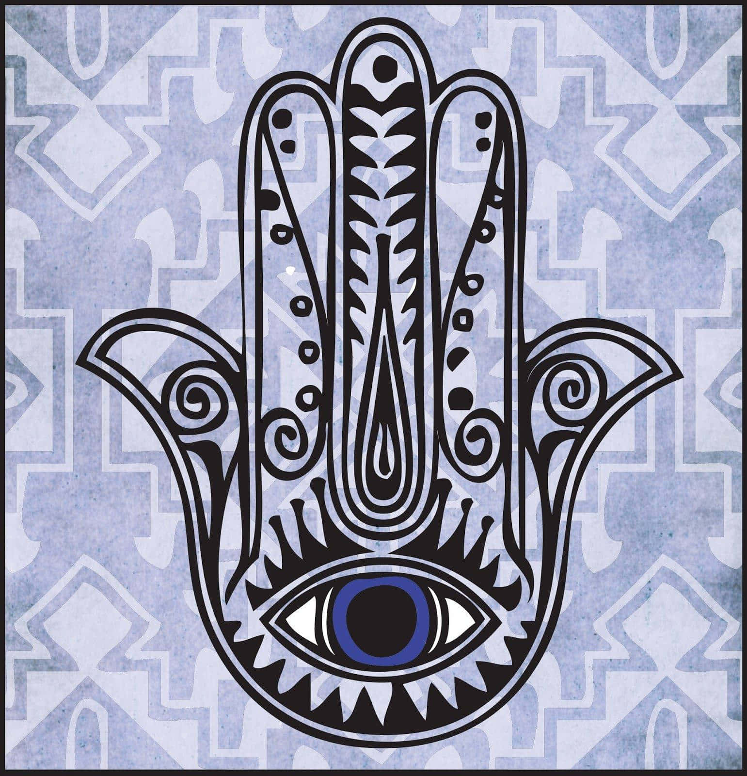 Hamsa Hand With Intricate Design Background