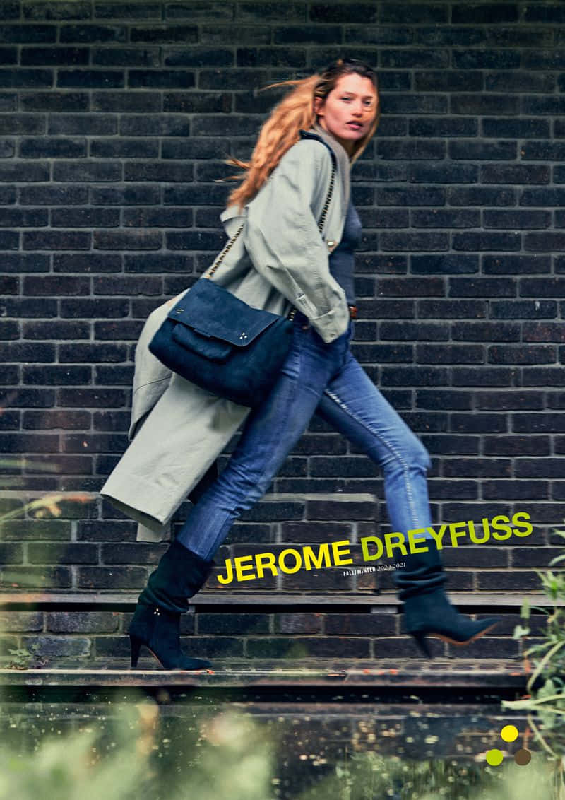 Hana Jirickova Showcasing Jérôme Dreyfuss Bag Background