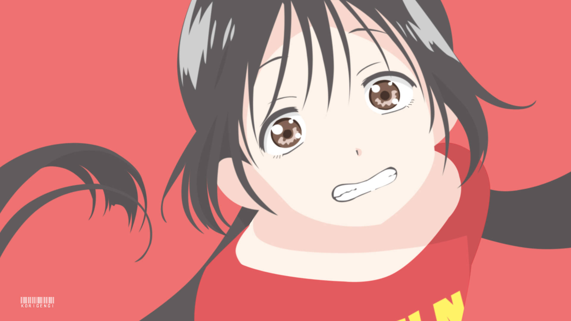 Hanako Honda Asobi Asobase Red Art Background