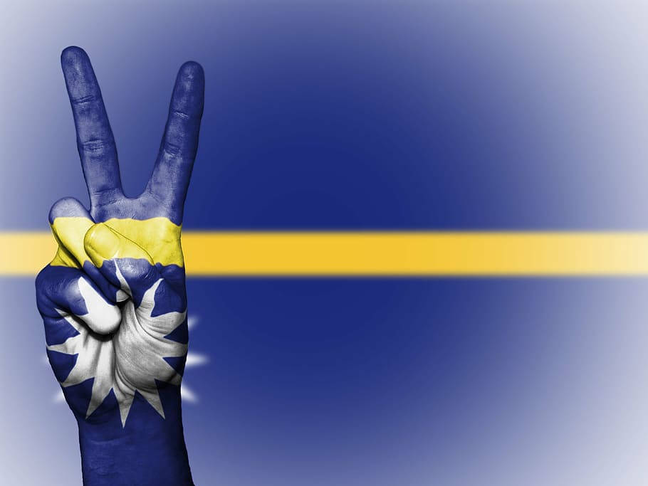 Hand Against Nauru Flag