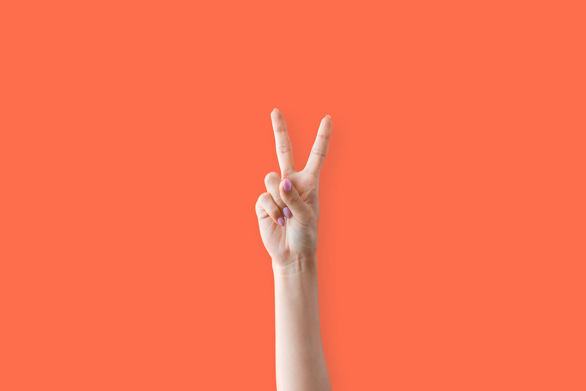 Hand Doing Peace Symbol Background