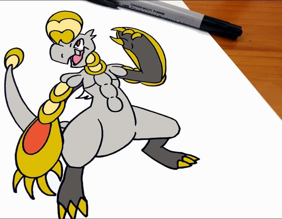 Hand-drawn Art Of The Hakamo-o Dragon Background