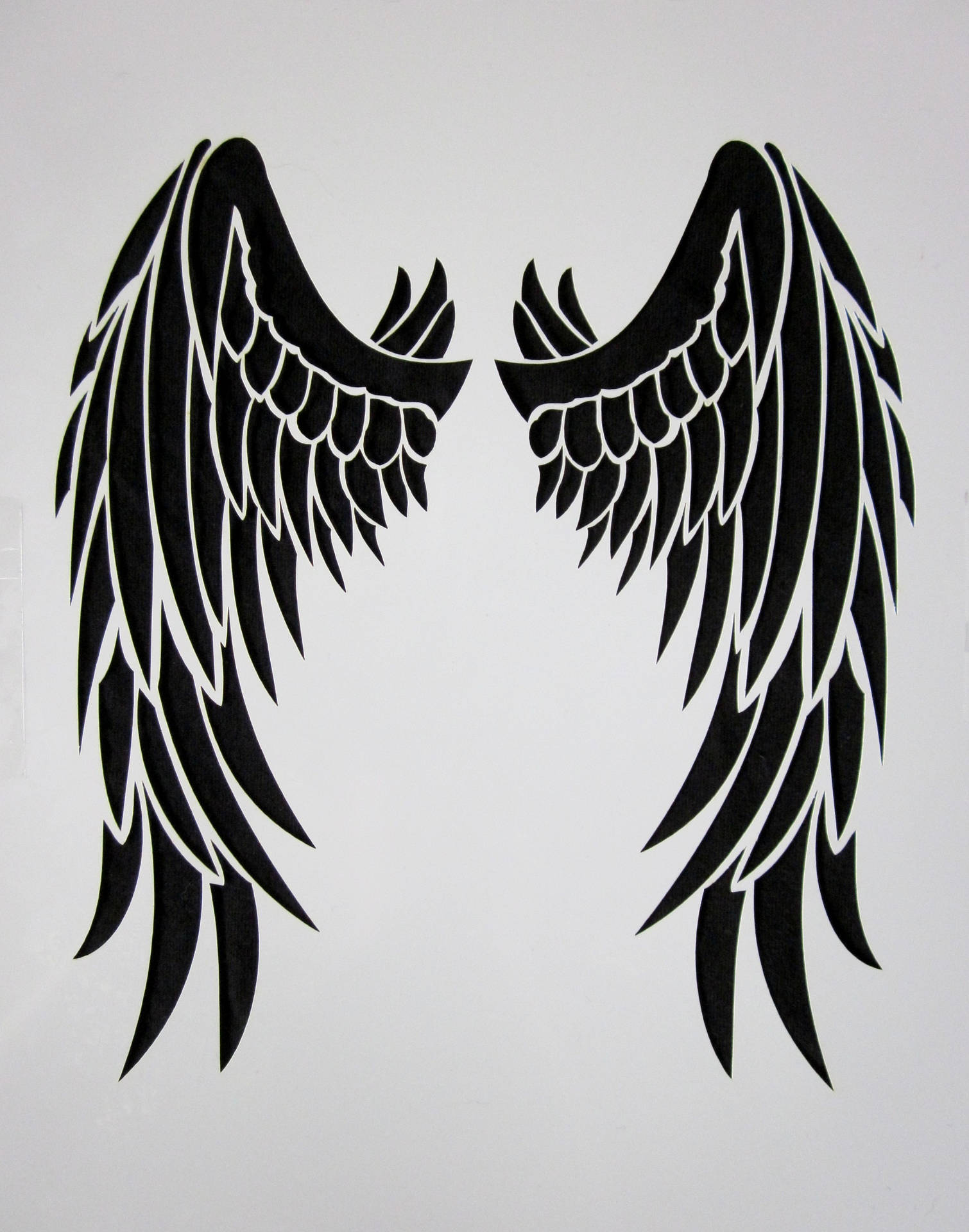 Hand Drawn Black Angel Wings Background
