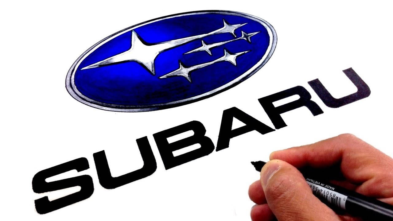 Hand-drawn Interpretation Of The Subaru Logo Background