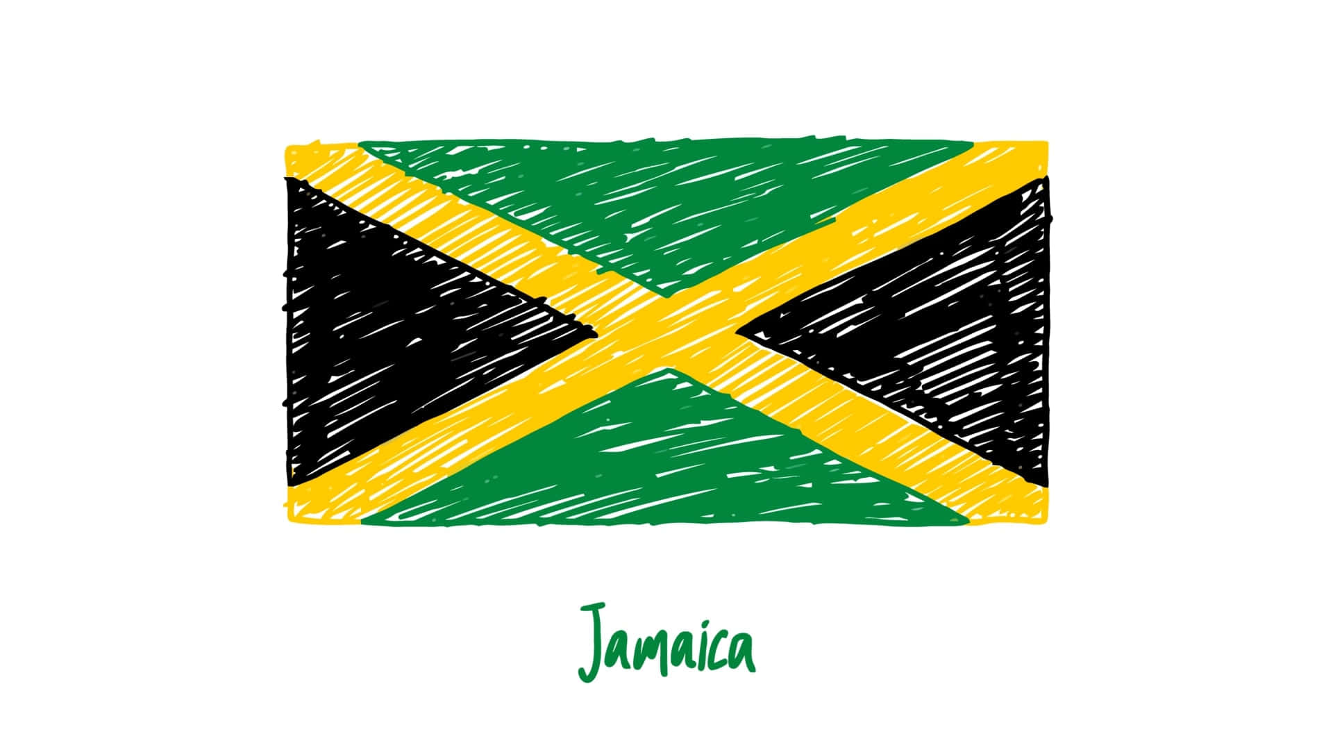 Hand Drawn Jamaica Flag Illustration Background