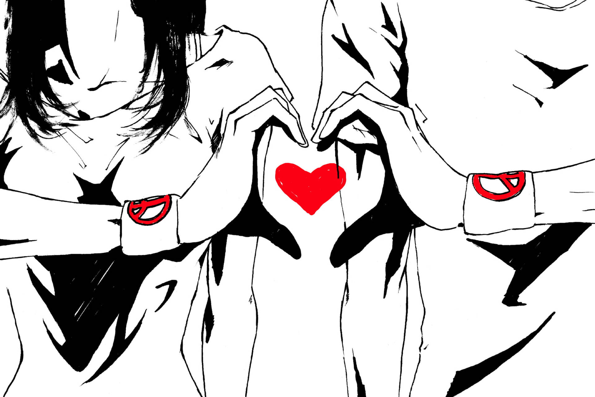 Hand Heart Sketch Background