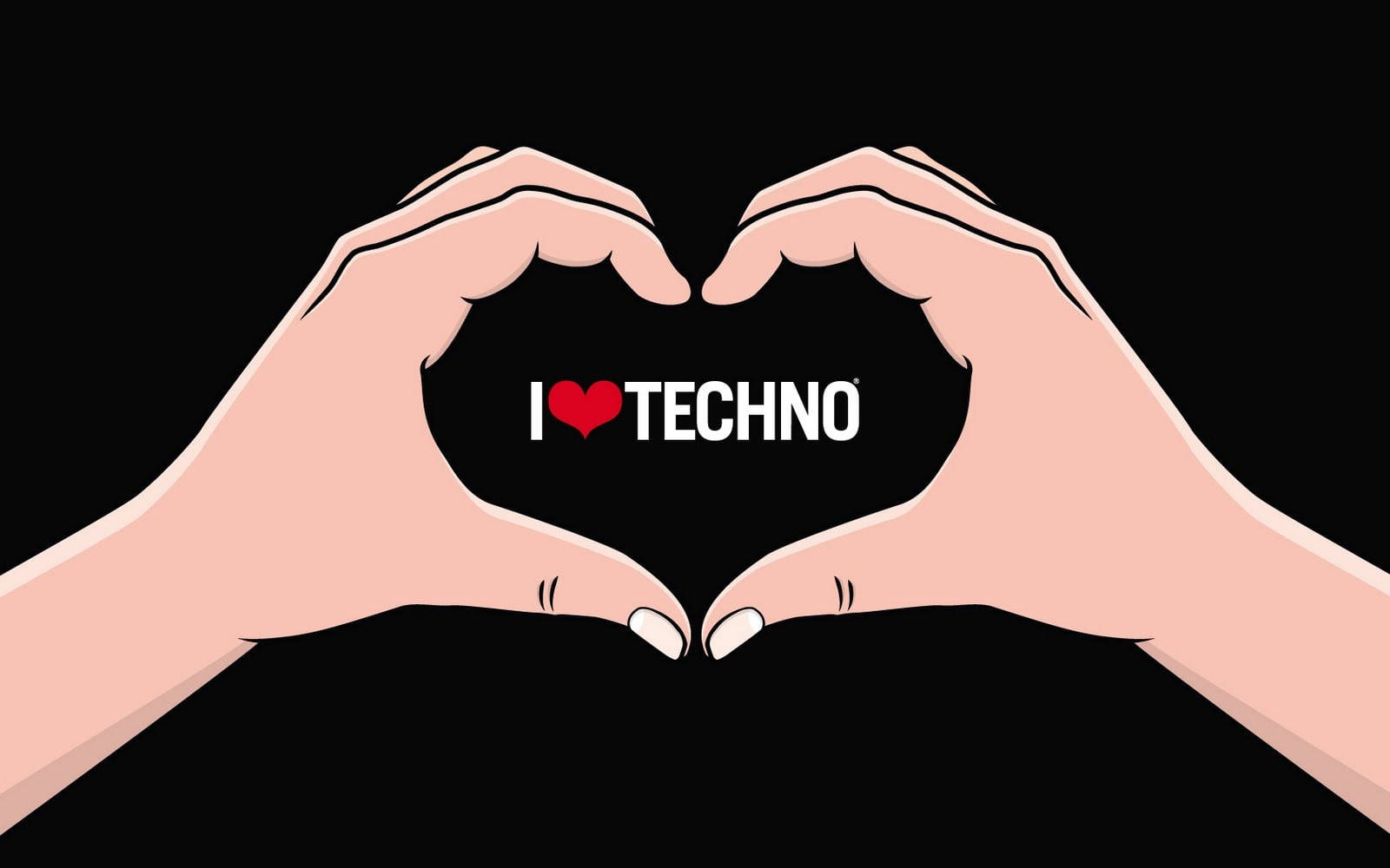 Hand-heart Techno Gamerz Background