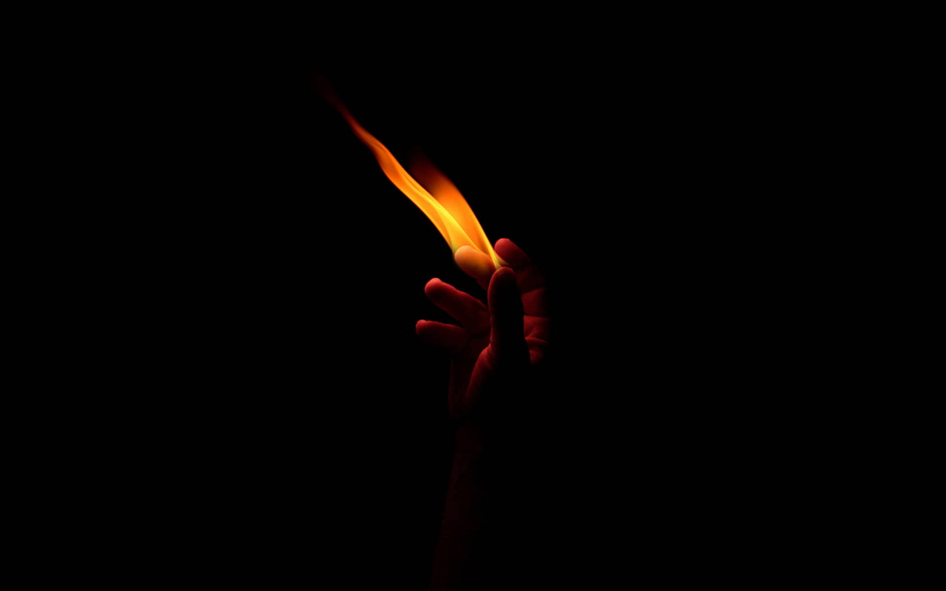 Hand Holding Fire Background Background