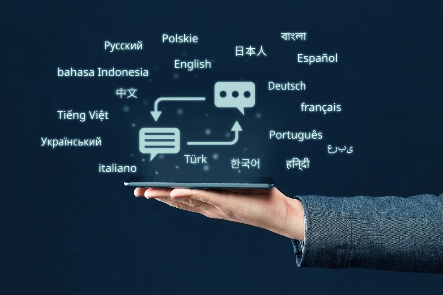 Hand Holding Traduction Background