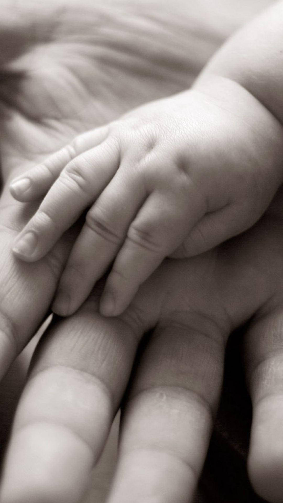 Hand In Hand Baby With Mother Background