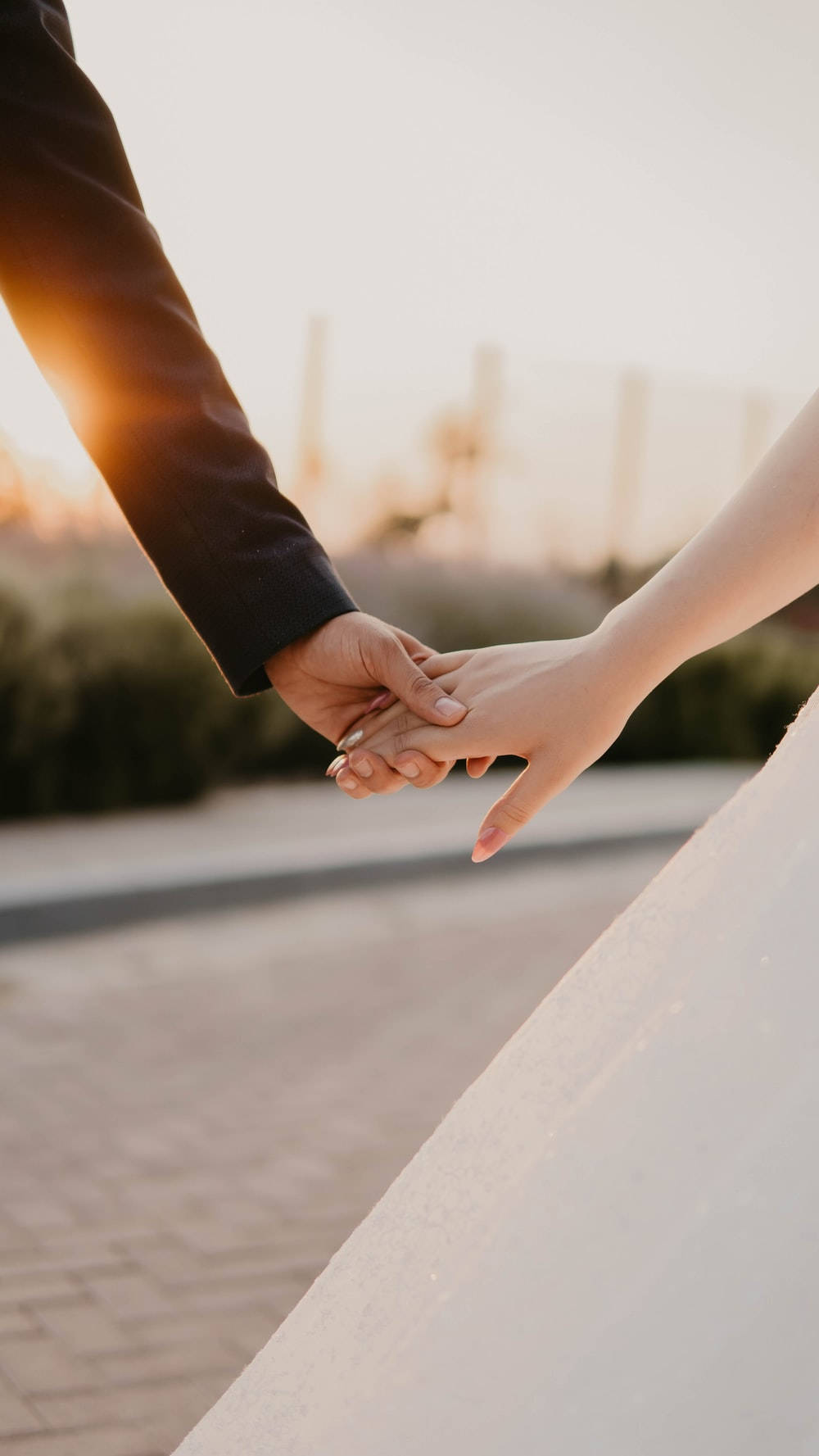 Hand In Hand Bride And Groom Background