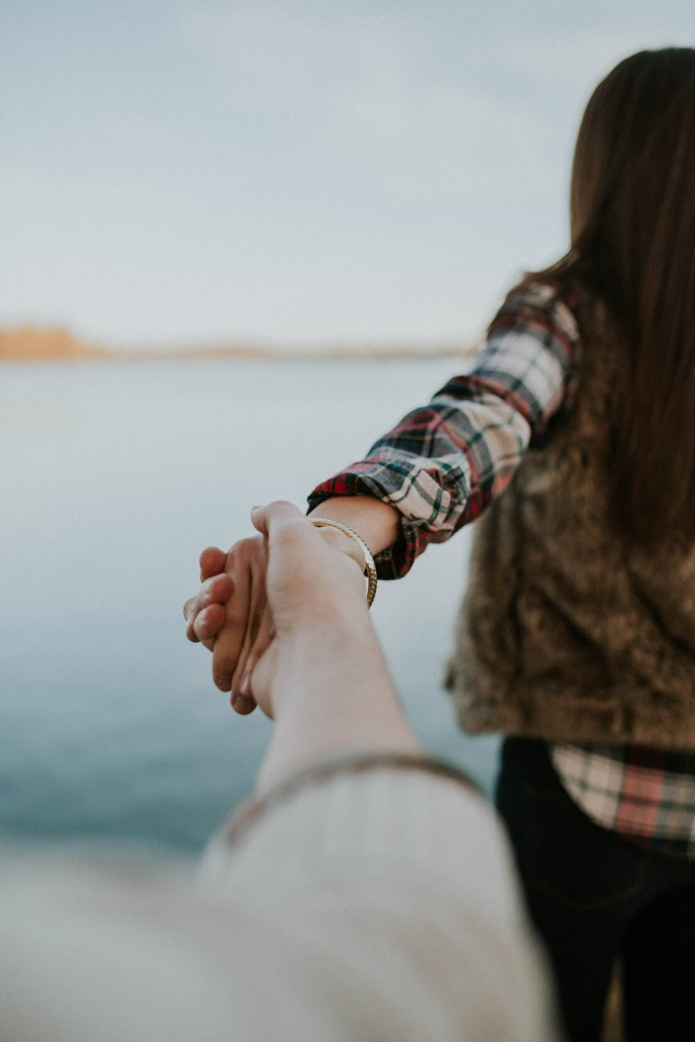 Hand In Hand By The Lake Background