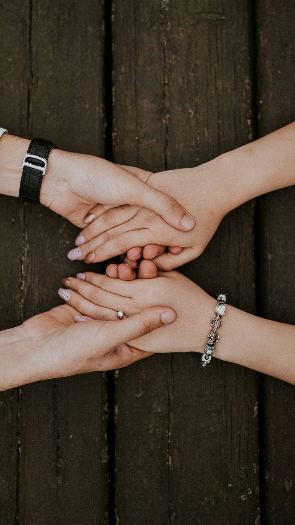 Hand In Hand Couple Top View Background