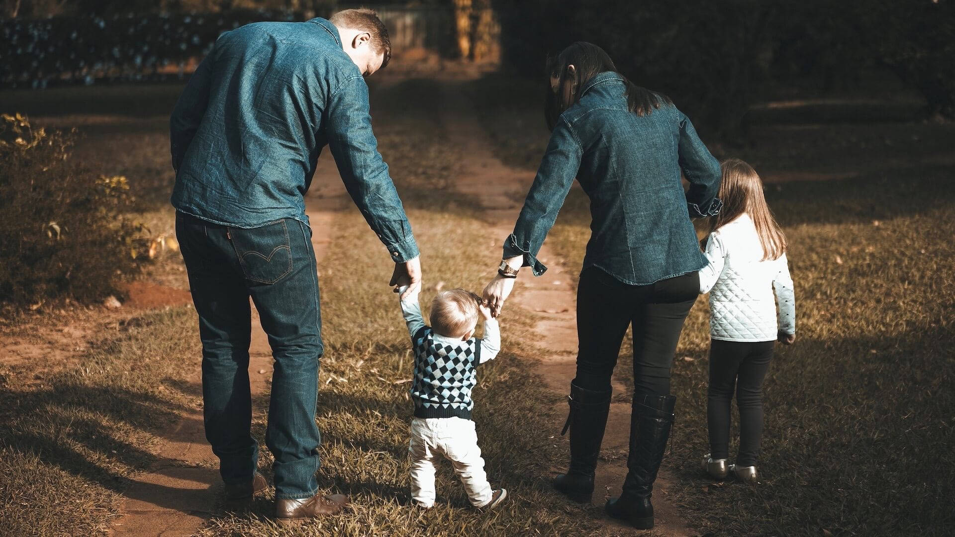 Hand In Hand Family Portrait