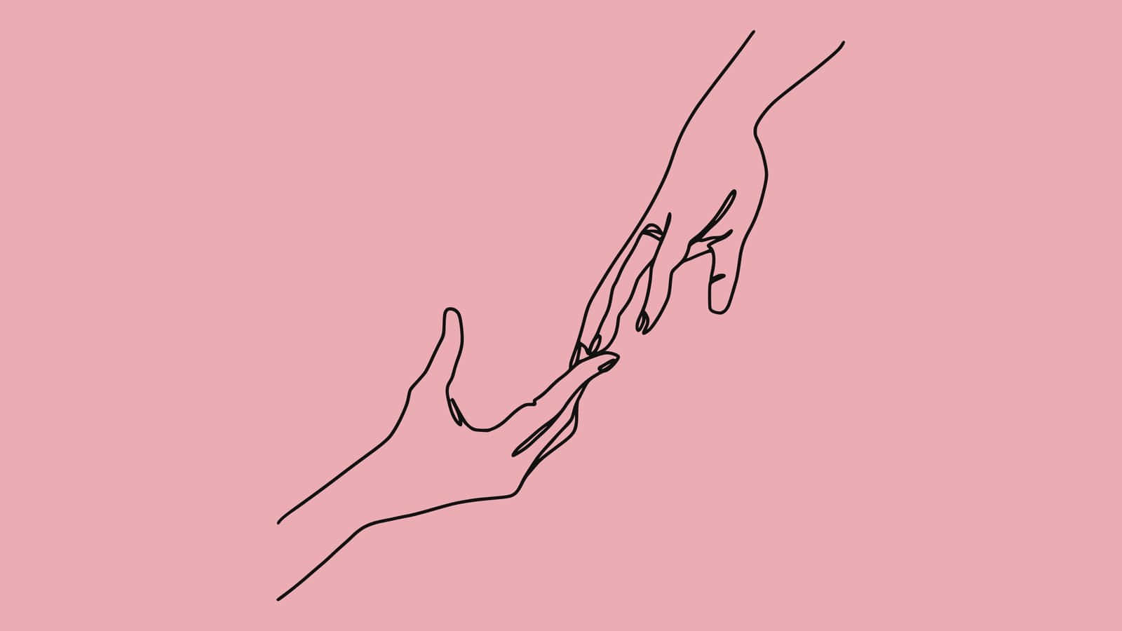 Hand Linear Minimal Style Desktop Pink Aesthetic