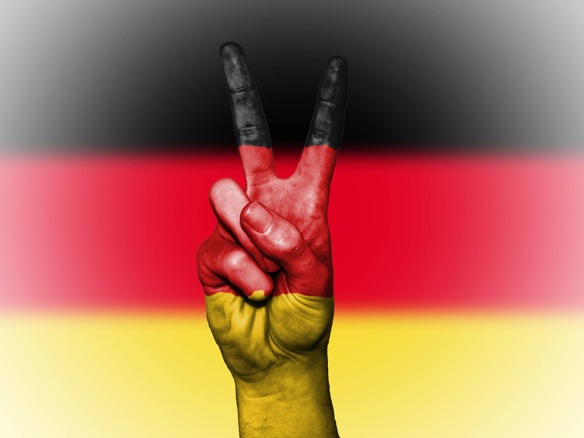 Hand Peace Symbol German Flag