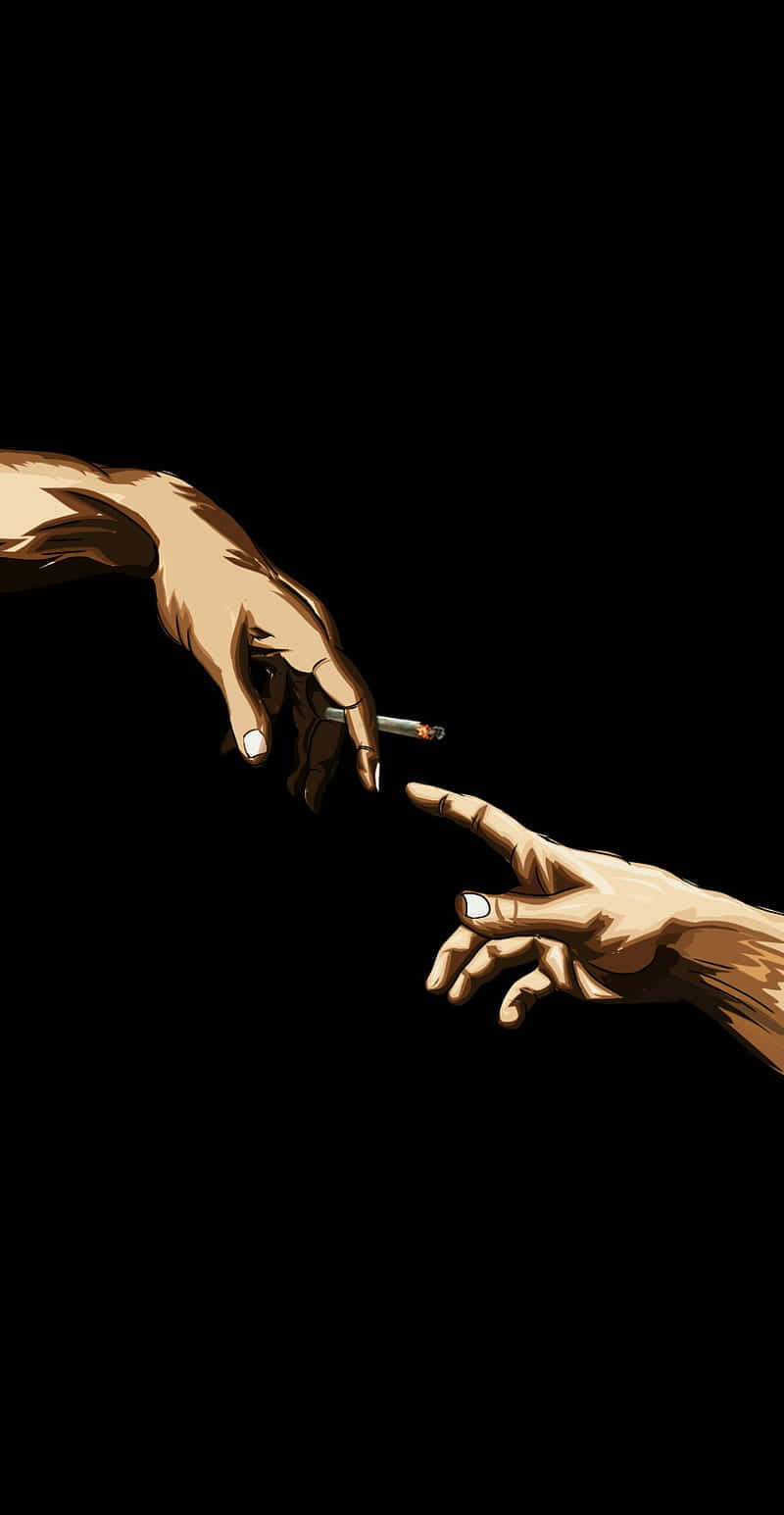 Hand Reaching Out To A Joint Background