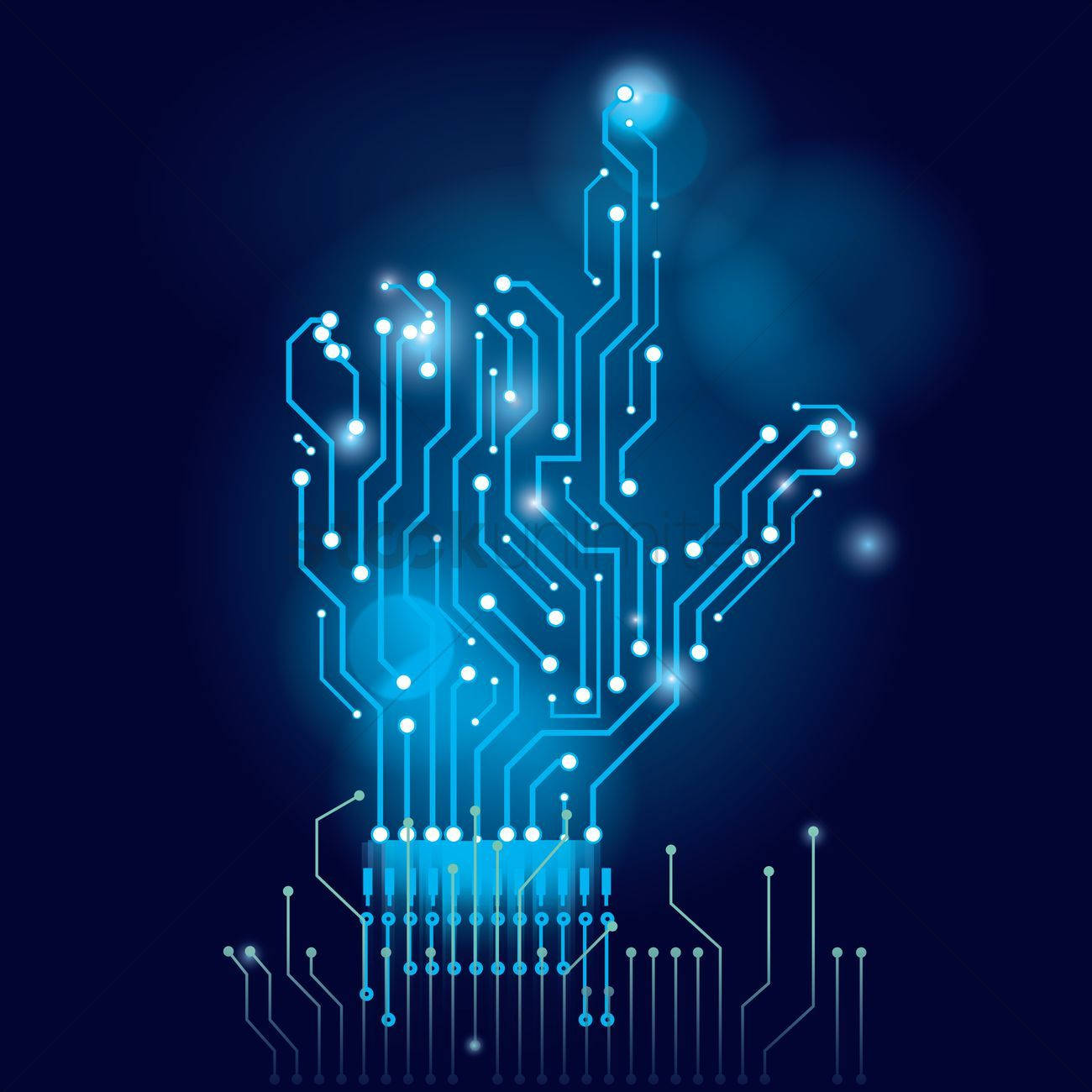 Hand-shaped Electronics Symbol