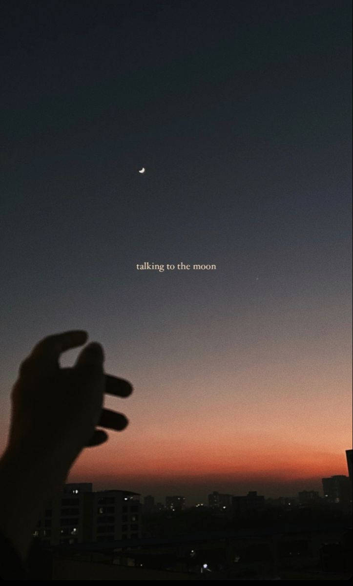 Hand Silhouette Dark Sky With Quote Background