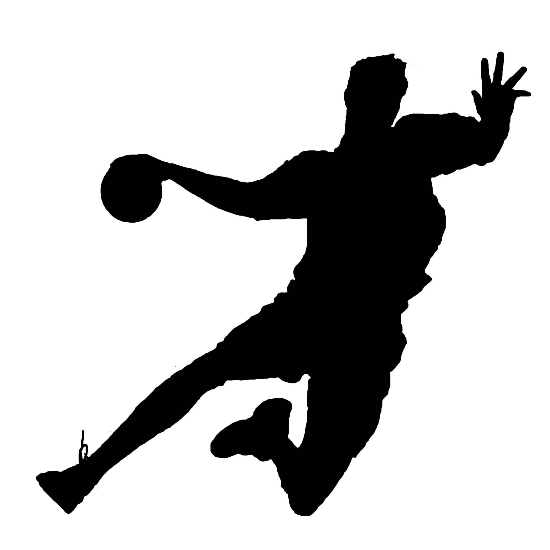Handball Player Black Figure
