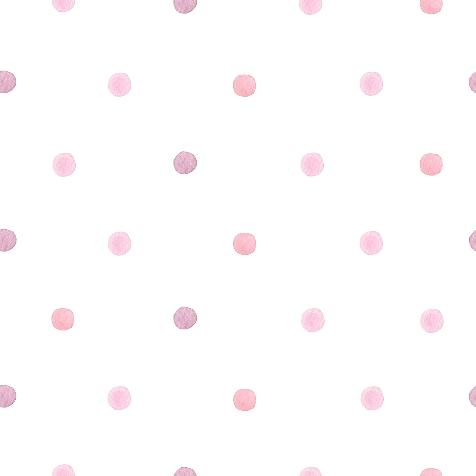 Handpainted Pink And White Polka Dot Background