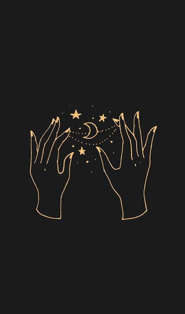 Hands And Stars Aesthetic Drawing Background