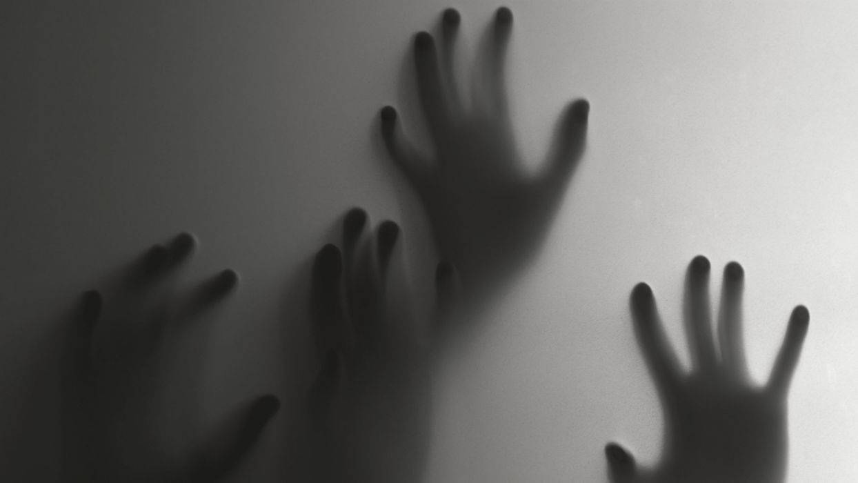 Hands Glass Shadow Scary Background