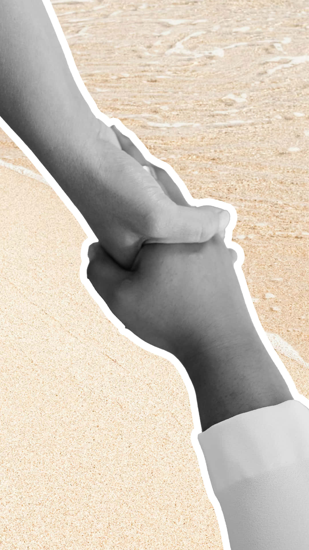 Handshake On Beach Background