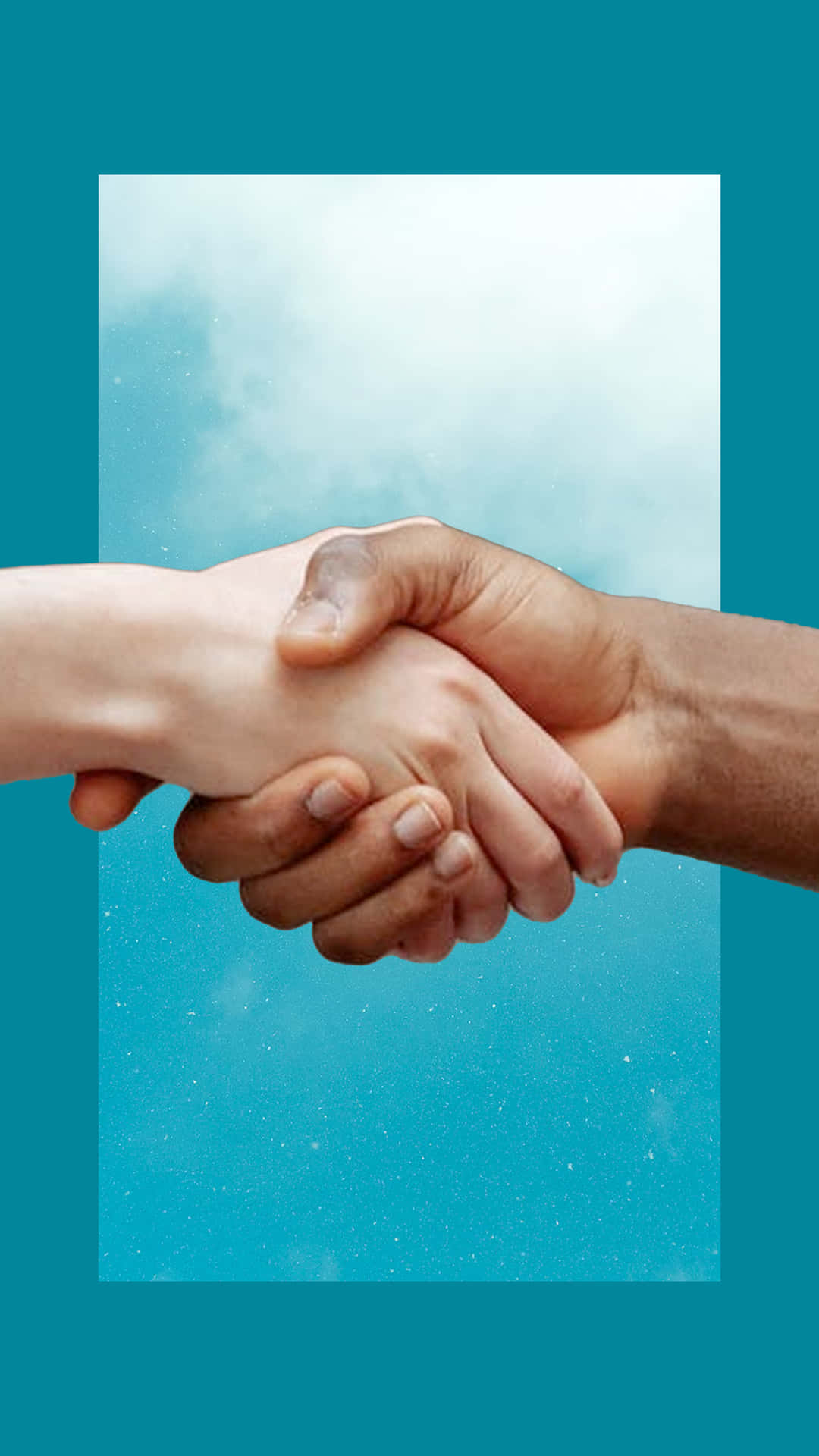 Handshake On Blue Background