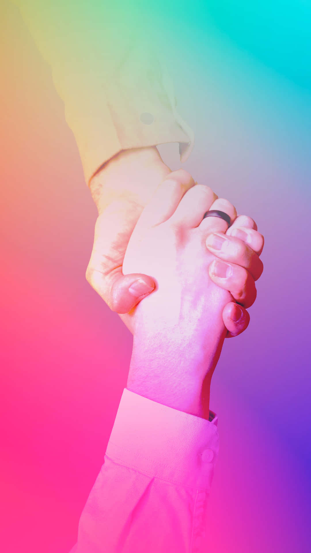 Handshake With Colorful Gradient