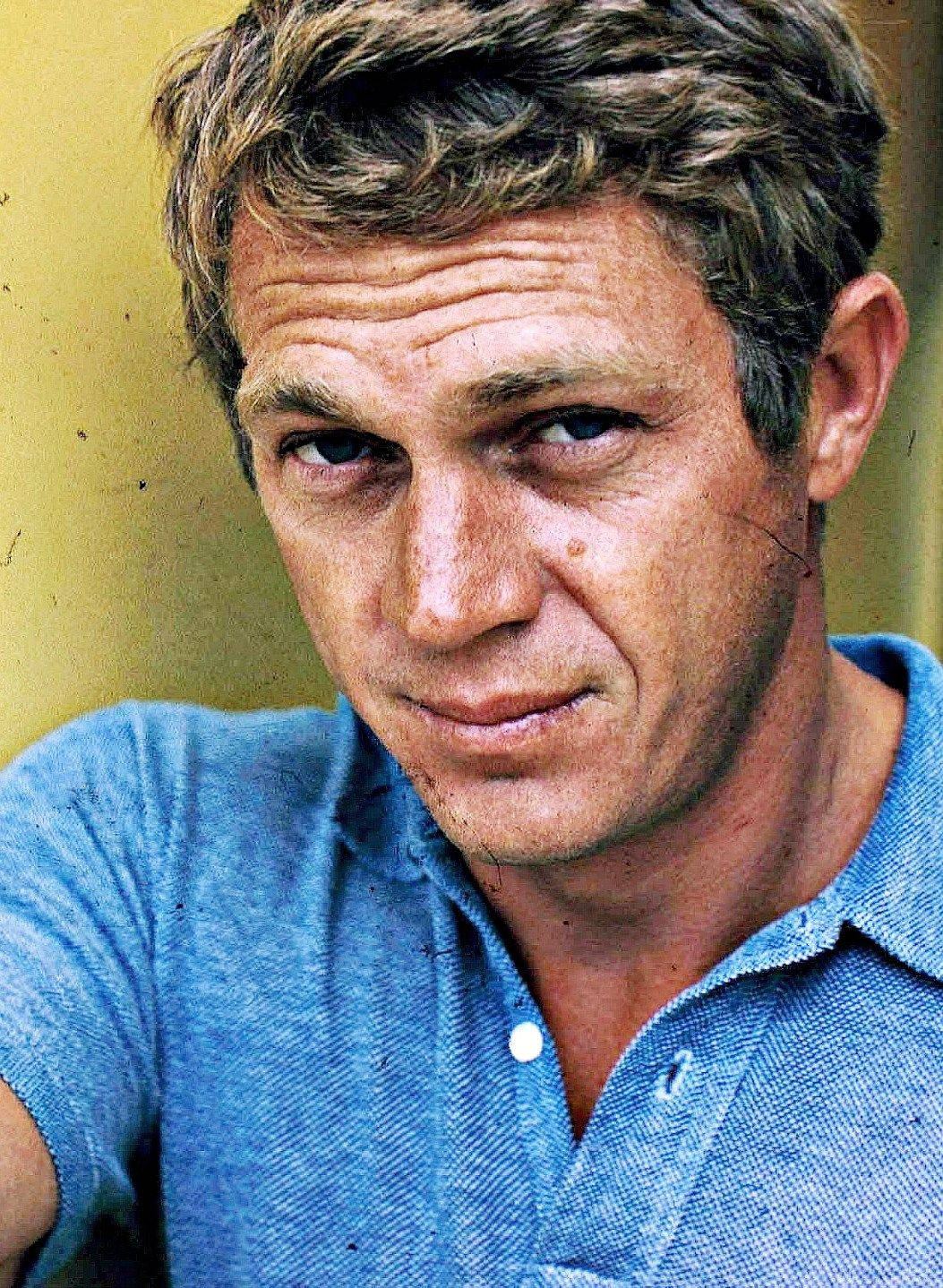 Handsome American Actor Steve Mcqueen Closeup Angle Shot